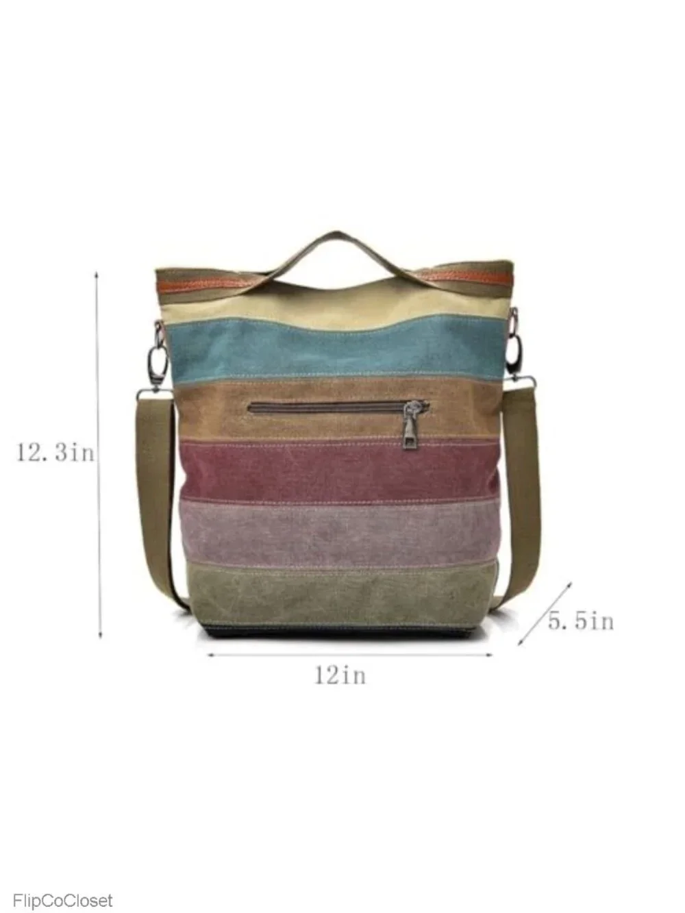 Canvas Hobo Crossbody Tote with Adjustable Strap